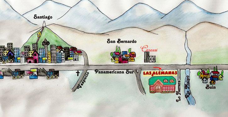 Mapa de ubicación de Las Alemanas